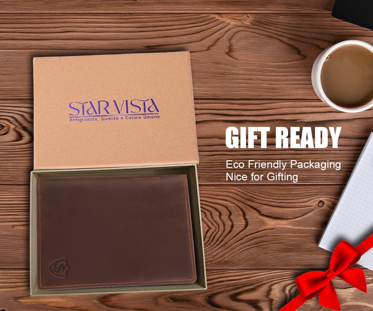 Phoenix Leather Passport Holder, Full Grain Leather Travel Wallet - Slim, Bifold, RFID Blocking, ID Window, Coin Pocket, Card Slots, SIM Slots, AirTag Holder
