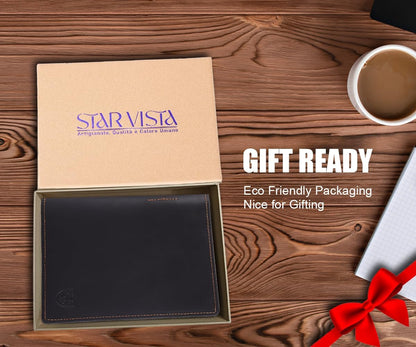 Phoenix Leather Passport Holder, Full Grain Leather Travel Wallet - Slim, Bifold, RFID Blocking, ID Window, Coin Pocket, Card Slots, SIM Slots, AirTag Holder