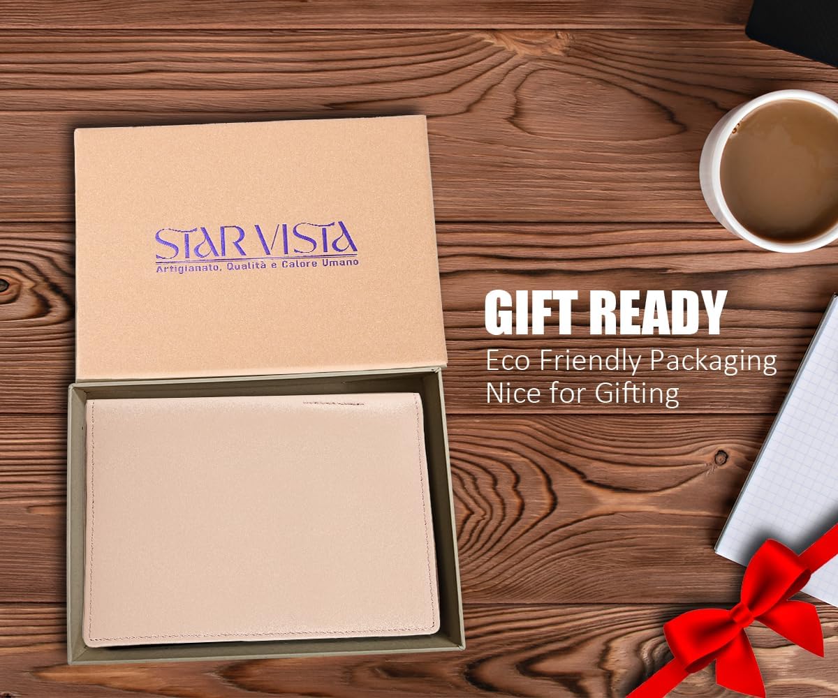 Phoenix Leather Passport Holder, Full Grain Leather Travel Wallet - Slim, Bifold, RFID Blocking, ID Window, Coin Pocket, Card Slots, SIM Slots, AirTag Holder
