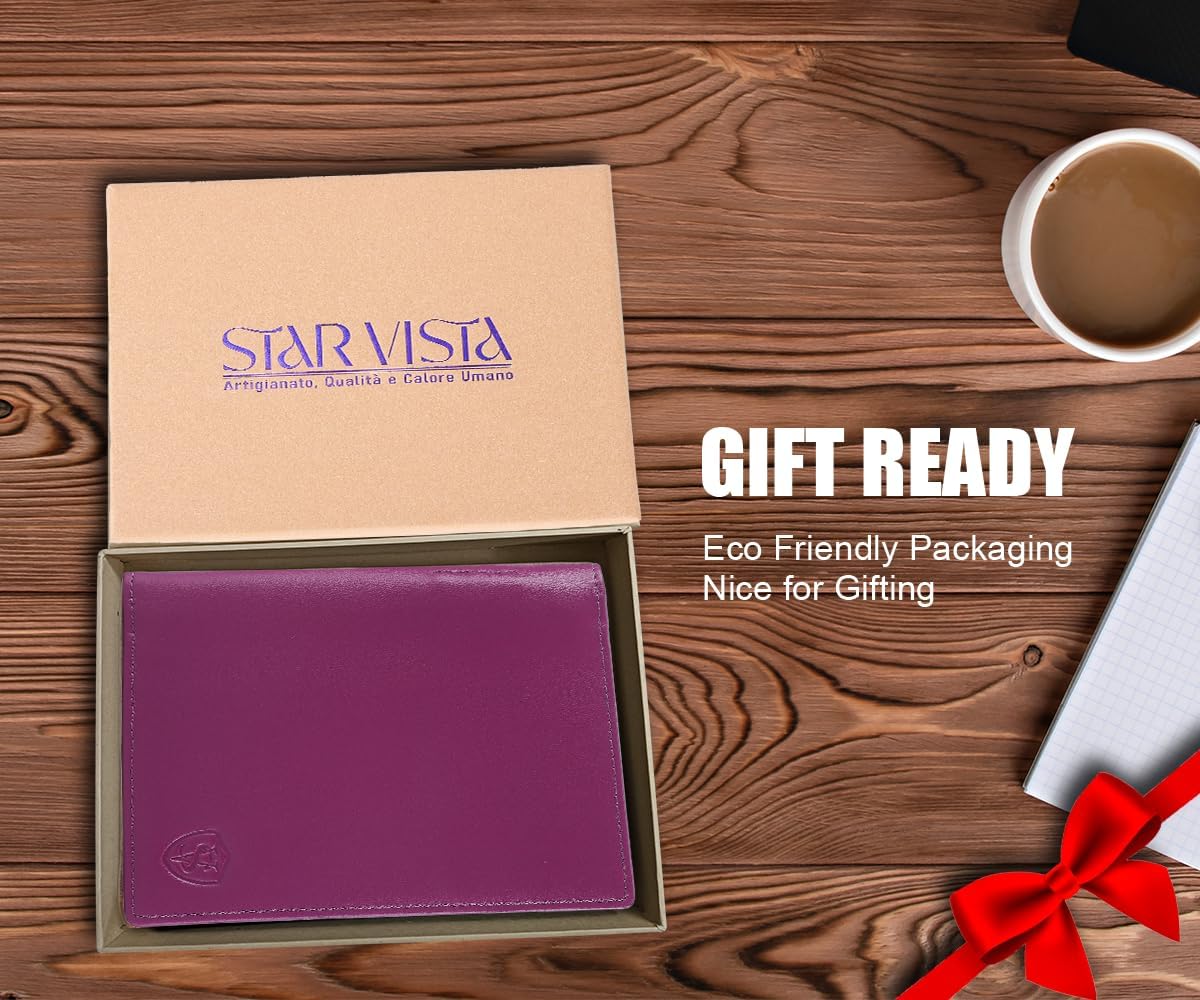Phoenix Leather Passport Holder, Full Grain Leather Travel Wallet - Slim, Bifold, RFID Blocking, ID Window, Coin Pocket, Card Slots, SIM Slots, AirTag Holder