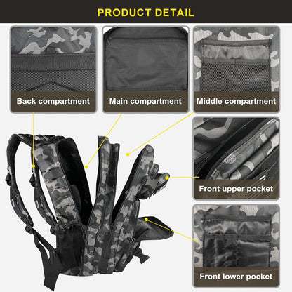 45L Military Tactical Backpack, Army 3-Day Assault Pack Bug Out Bag for Hiking Camping | Army