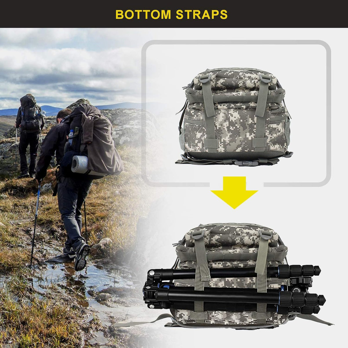 45L Military Tactical Backpack, Army 3-Day Assault Pack Bug Out Bag for Hiking Camping | Army