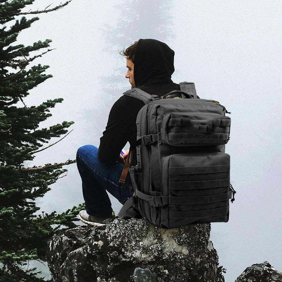 45L Military Tactical Backpack, Army 3-Day Assault Pack Bug Out Bag for Hiking Camping | Army