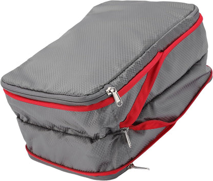 9L Compression Packing Set Lightweight Nylon Travel Bag for Organized Luggage Sided Design for and Dirty Clothes for Holidays Business Trips (Grey)