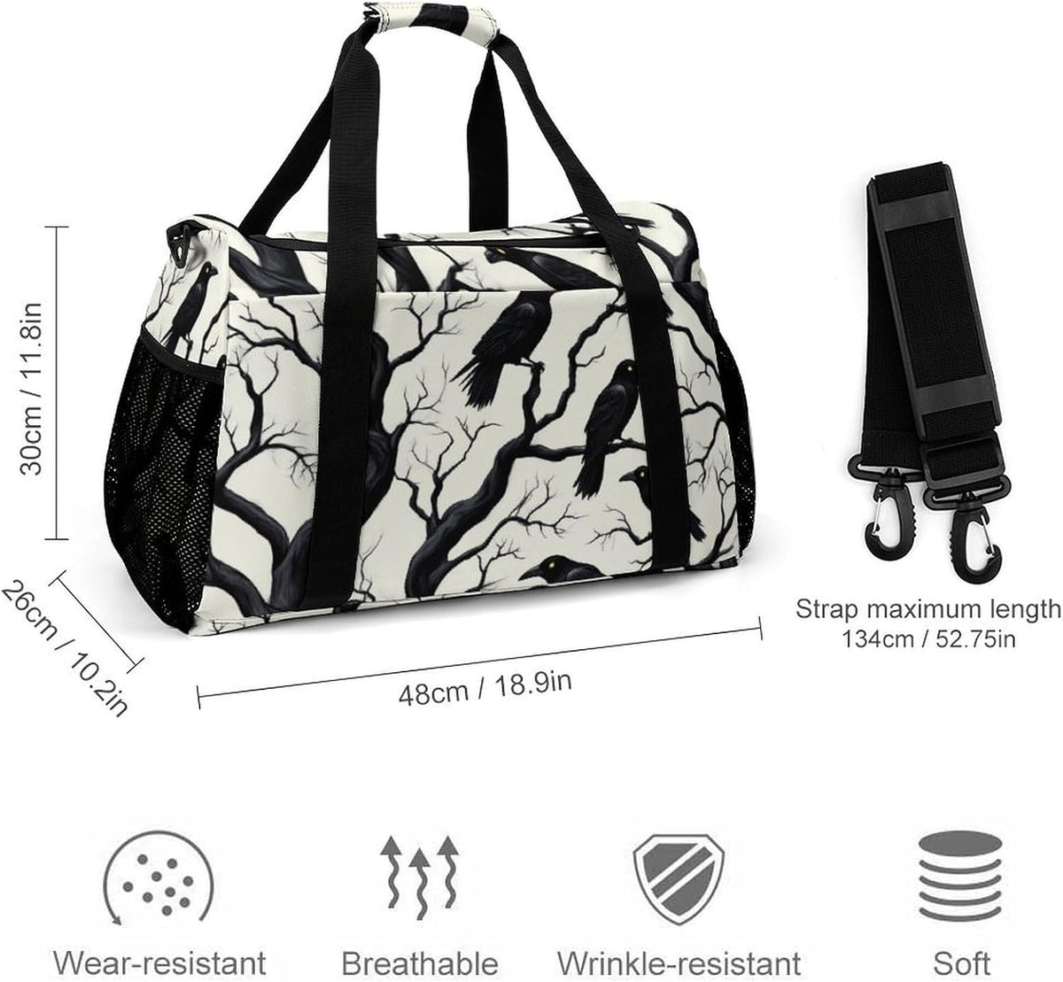 Gym Travel Bag Sports Duffel Simple Weekender Overnight Bag Men Women Workout Short Trip