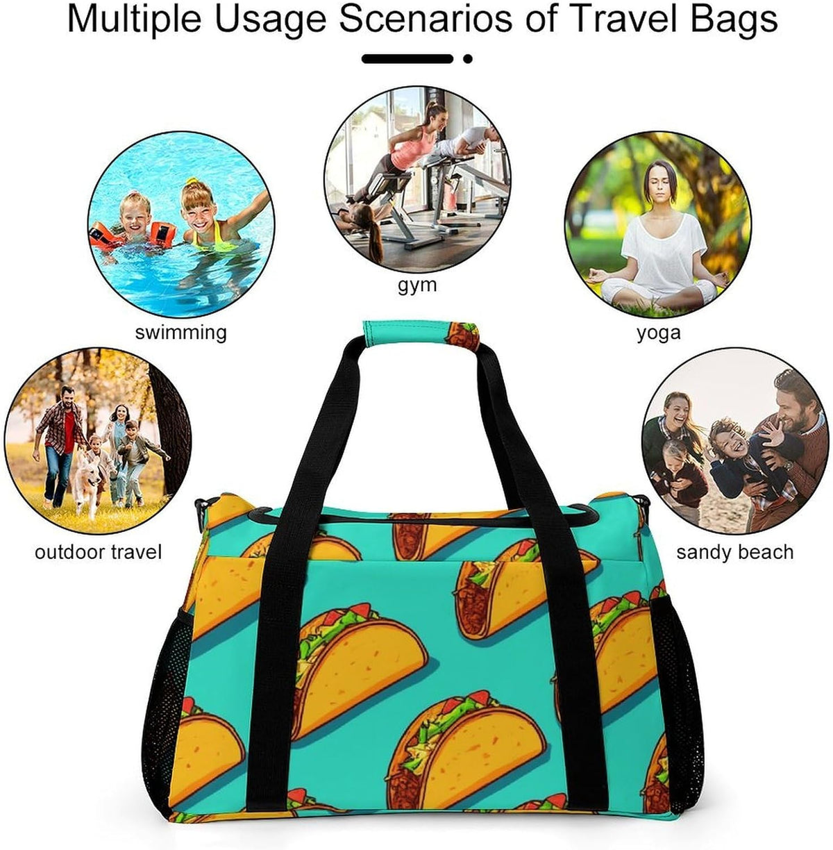 Gym Travel Bag Sports Duffel Simple Weekender Overnight Bag Men Women Workout Short Trip