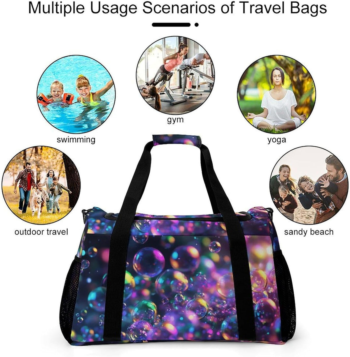 Gym Travel Bag Sports Duffel Simple Weekender Overnight Bag Men Women Workout Short Trip