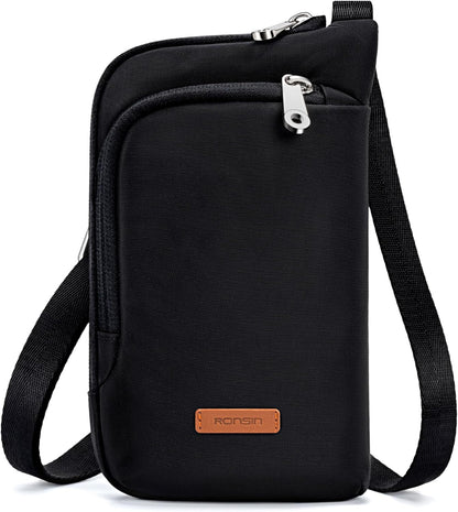 Small Anti Theft Crossbody Bags for Women Nylon Cell Phone Purses RFID Blocking Travel Purse with Locking Zipper