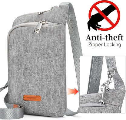 Small Anti Theft Crossbody Bags for Women Nylon Cell Phone Purses RFID Blocking Travel Purse with Locking Zipper