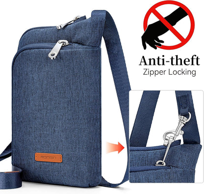Small Anti Theft Crossbody Bags for Women Nylon Cell Phone Purses RFID Blocking Travel Purse with Locking Zipper