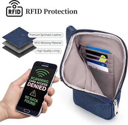 Small Anti Theft Crossbody Bags for Women Nylon Cell Phone Purses RFID Blocking Travel Purse with Locking Zipper