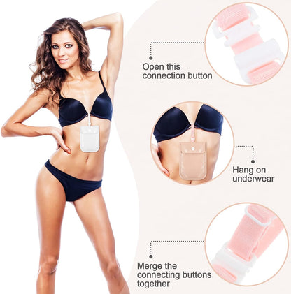 2 Pieces Travel Bra Wallet for Women Hidden Bra Wallet Pickpocket Proof Under Clothes Money Belt Pouch Secret for Passport Money Valuables(4 x 5.4 Inch,Black, Pink)