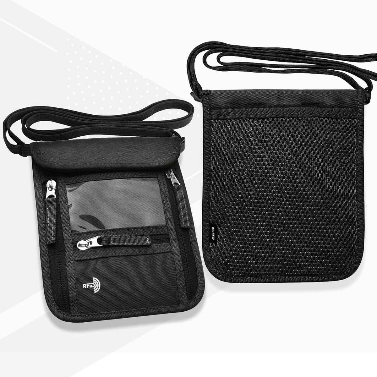 Passport Holder Neck Pouch Travel Wallet for Women and Men, RFID Blocking Security Slim Traveling Wallet with Around Neck Lanyard Strap, Light Green | Around Neck Lanyard Strap, Travel Safety Anti Theft Bag, Neck Wallet for Traveling Women