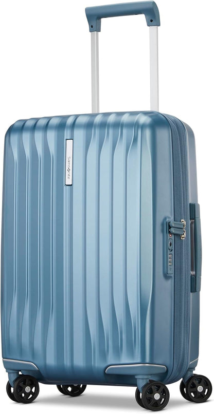 UpLIFT Carry-On Hardside Luggage with Spinner Wheels - Airline-Approved, TSA Lock, Adjustable Handle System - Polycarbonate Hard Suitcase for Ultra Lightweight Travel - Silver Shimmy