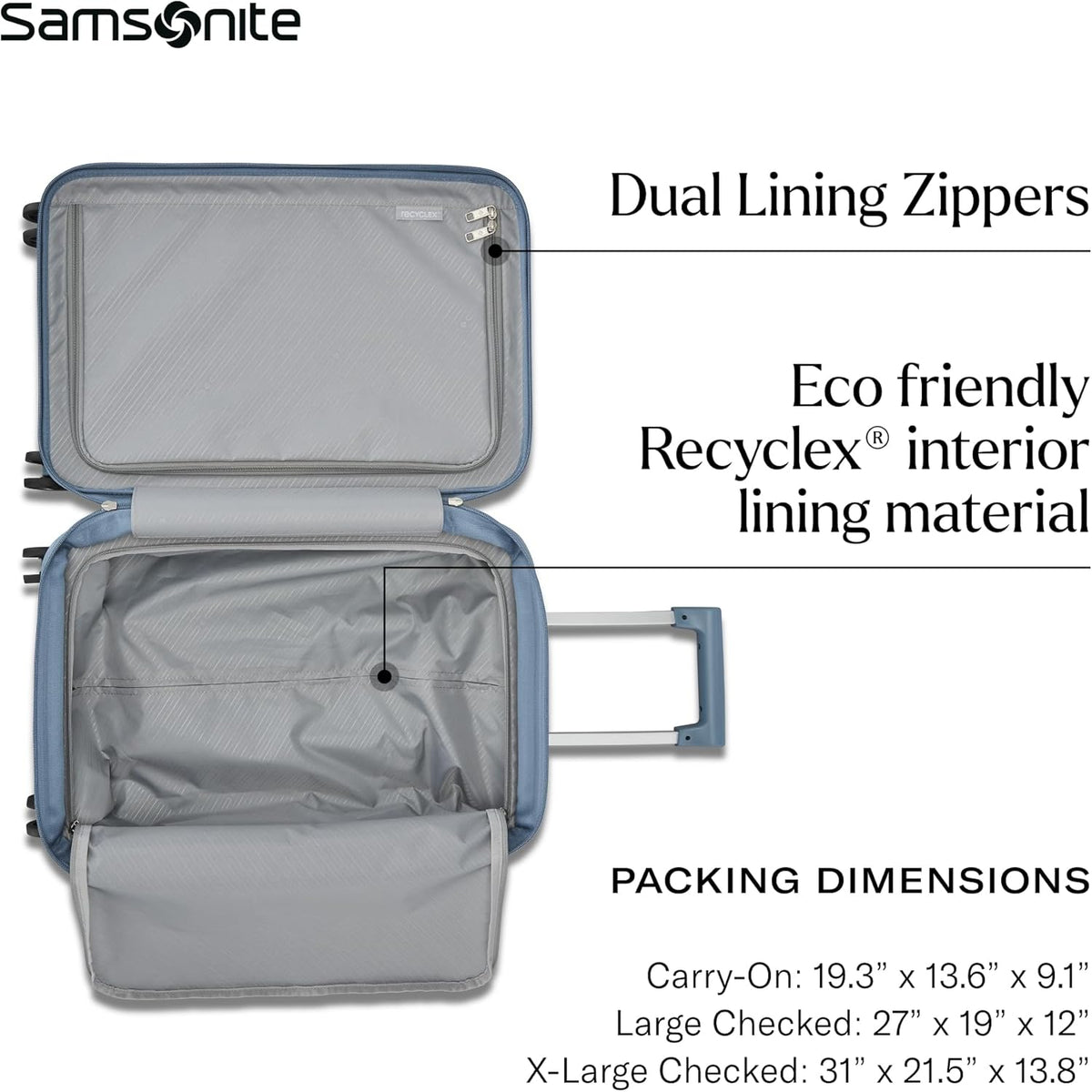 UpLIFT Carry-On Hardside Luggage with Spinner Wheels - Airline-Approved, TSA Lock, Adjustable Handle System - Polycarbonate Hard Suitcase for Ultra Lightweight Travel - Silver Shimmy