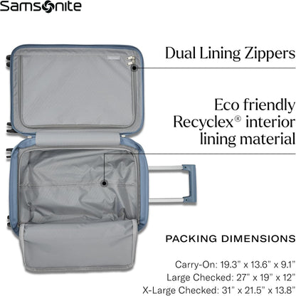 UpLIFT Carry-On Hardside Luggage with Spinner Wheels - Airline-Approved, TSA Lock, Adjustable Handle System - Polycarbonate Hard Suitcase for Ultra Lightweight Travel - Silver Shimmy
