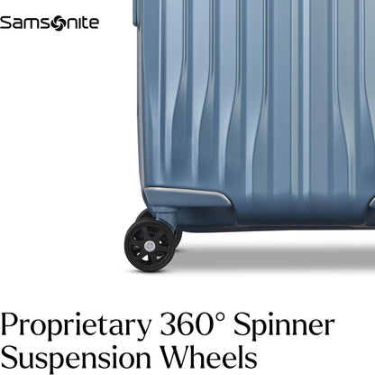 UpLIFT Carry-On Hardside Luggage with Spinner Wheels - Airline-Approved, TSA Lock, Adjustable Handle System - Polycarbonate Hard Suitcase for Ultra Lightweight Travel - Silver Shimmy