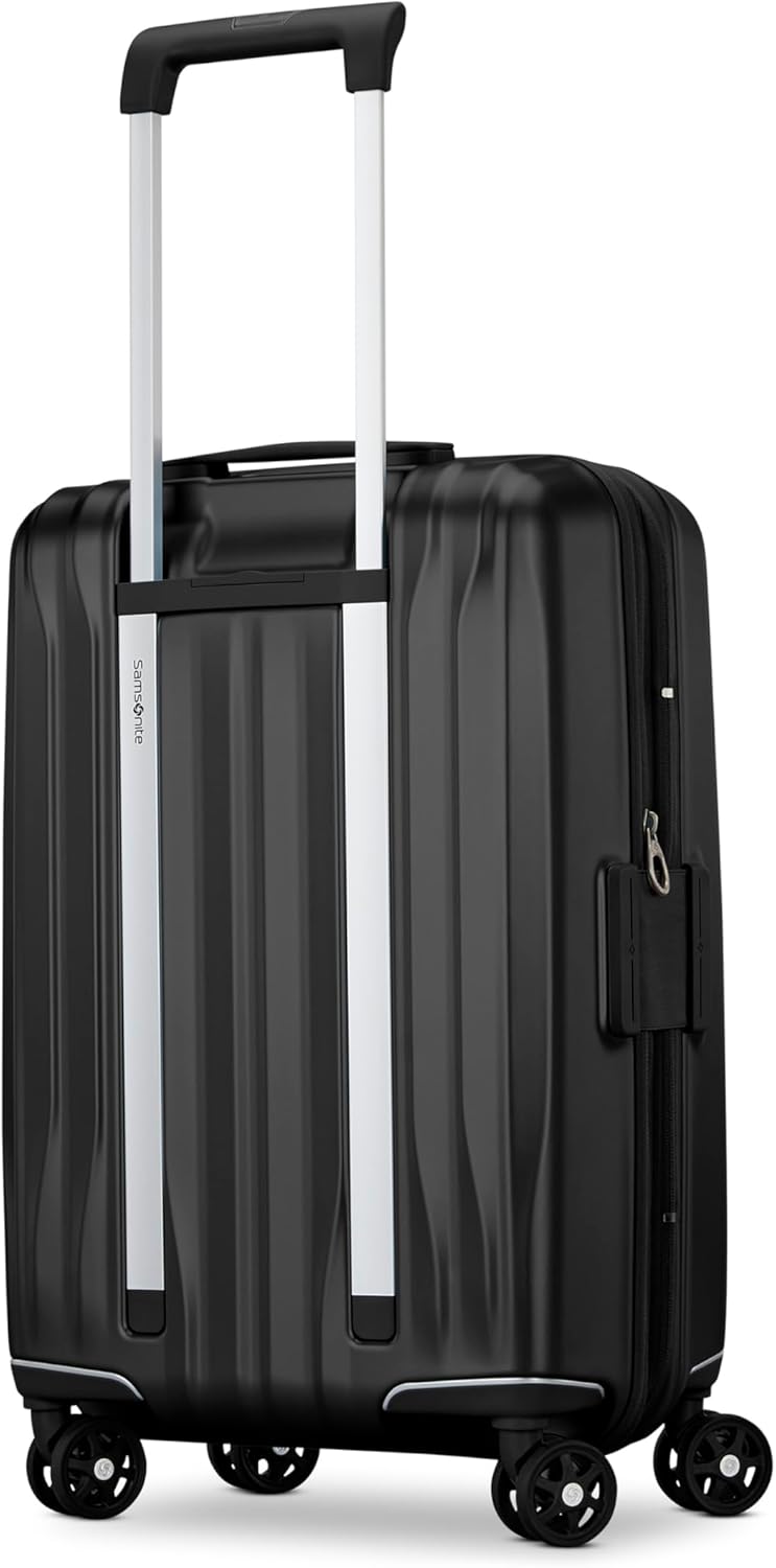 UpLIFT Carry-On Hardside Luggage with Spinner Wheels - Airline-Approved, TSA Lock, Adjustable Handle System - Polycarbonate Hard Suitcase for Ultra Lightweight Travel - Silver Shimmy