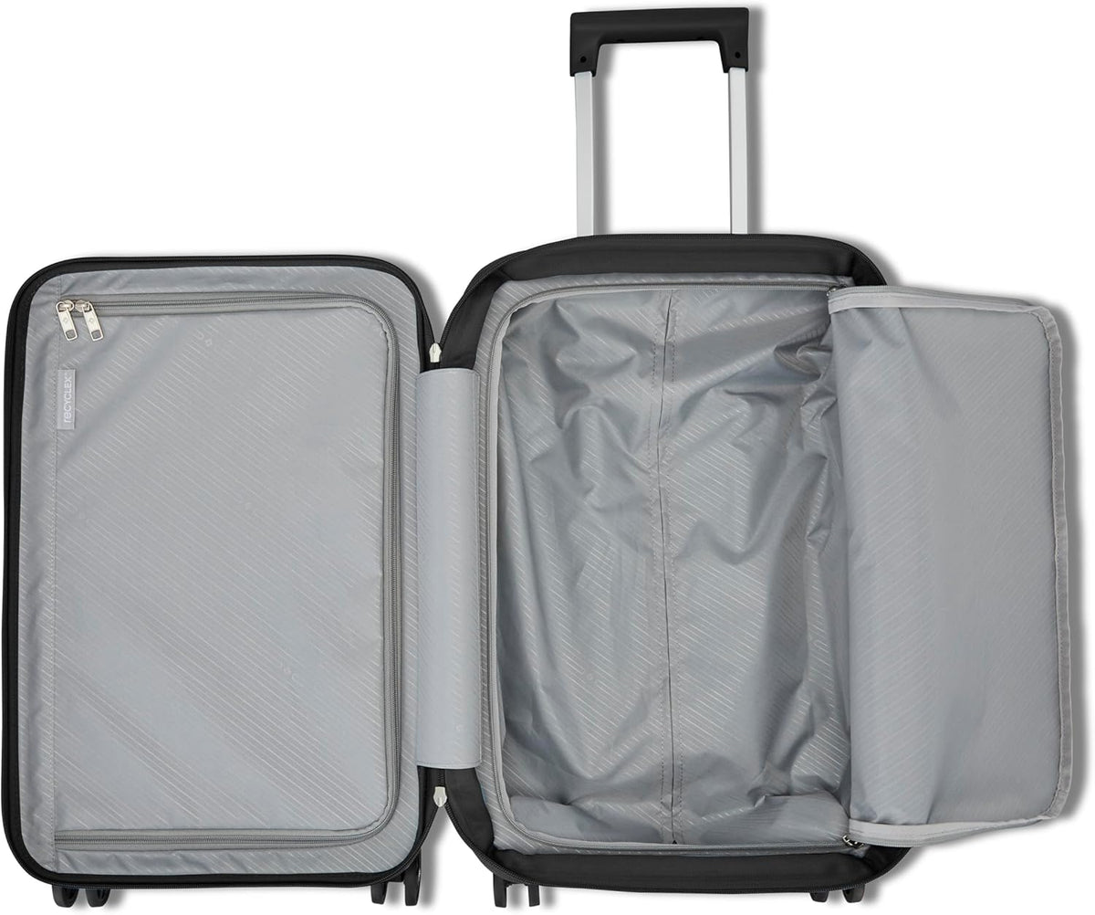 UpLIFT Carry-On Hardside Luggage with Spinner Wheels - Airline-Approved, TSA Lock, Adjustable Handle System - Polycarbonate Hard Suitcase for Ultra Lightweight Travel - Silver Shimmy