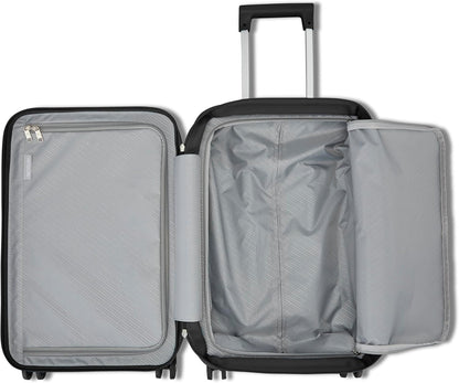 UpLIFT Carry-On Hardside Luggage with Spinner Wheels - Airline-Approved, TSA Lock, Adjustable Handle System - Polycarbonate Hard Suitcase for Ultra Lightweight Travel - Silver Shimmy