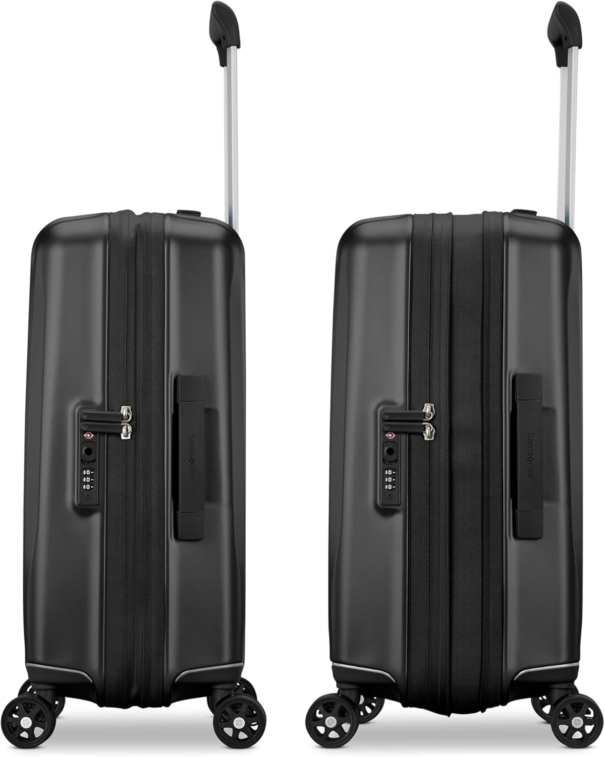 UpLIFT Carry-On Hardside Luggage with Spinner Wheels - Airline-Approved, TSA Lock, Adjustable Handle System - Polycarbonate Hard Suitcase for Ultra Lightweight Travel - Silver Shimmy