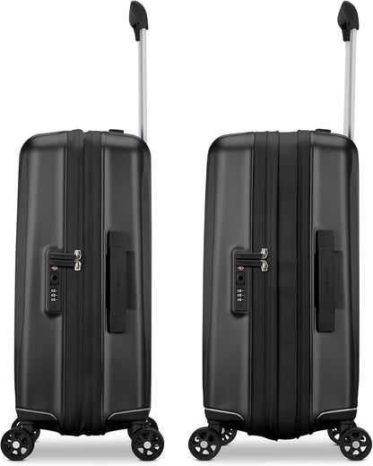 UpLIFT Carry-On Hardside Luggage with Spinner Wheels - Airline-Approved, TSA Lock, Adjustable Handle System - Polycarbonate Hard Suitcase for Ultra Lightweight Travel - Silver Shimmy