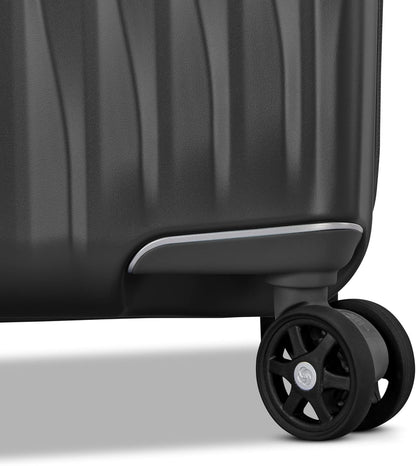 UpLIFT Carry-On Hardside Luggage with Spinner Wheels - Airline-Approved, TSA Lock, Adjustable Handle System - Polycarbonate Hard Suitcase for Ultra Lightweight Travel - Silver Shimmy