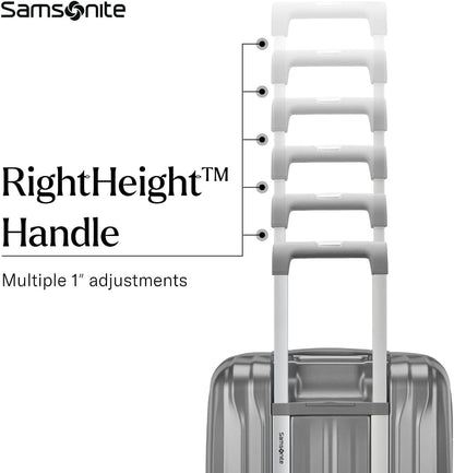UpLIFT Carry-On Hardside Luggage with Spinner Wheels - Airline-Approved, TSA Lock, Adjustable Handle System - Polycarbonate Hard Suitcase for Ultra Lightweight Travel - Silver Shimmy