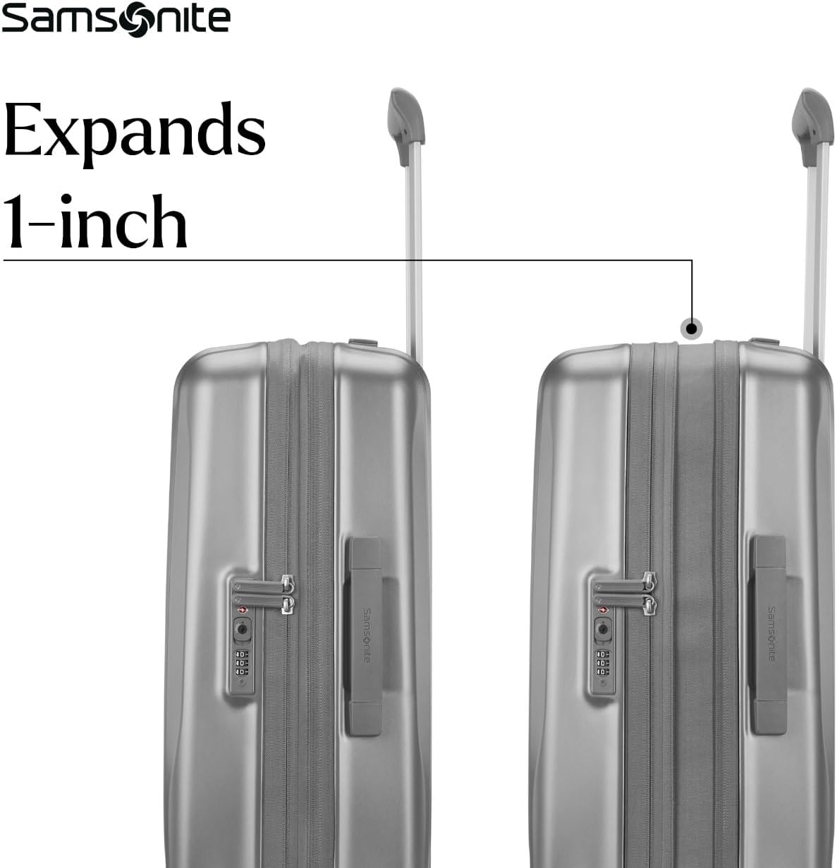 UpLIFT Carry-On Hardside Luggage with Spinner Wheels - Airline-Approved, TSA Lock, Adjustable Handle System - Polycarbonate Hard Suitcase for Ultra Lightweight Travel - Silver Shimmy