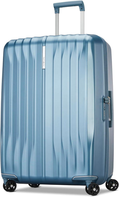 UpLIFT Carry-On Hardside Luggage with Spinner Wheels - Airline-Approved, TSA Lock, Adjustable Handle System - Polycarbonate Hard Suitcase for Ultra Lightweight Travel - Silver Shimmy