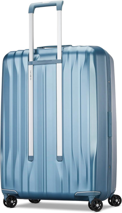UpLIFT Carry-On Hardside Luggage with Spinner Wheels - Airline-Approved, TSA Lock, Adjustable Handle System - Polycarbonate Hard Suitcase for Ultra Lightweight Travel - Silver Shimmy
