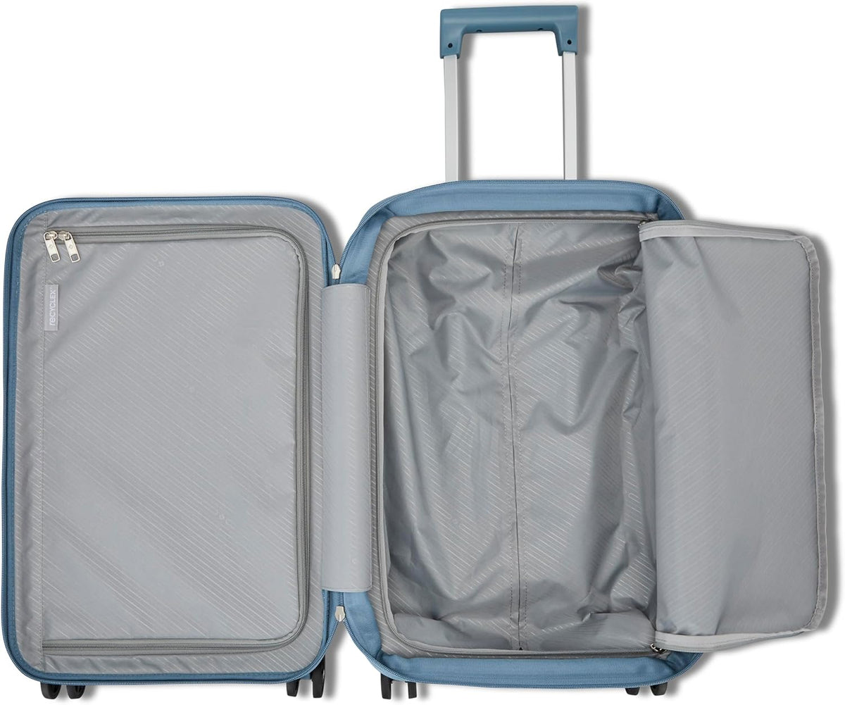 UpLIFT Carry-On Hardside Luggage with Spinner Wheels - Airline-Approved, TSA Lock, Adjustable Handle System - Polycarbonate Hard Suitcase for Ultra Lightweight Travel - Silver Shimmy