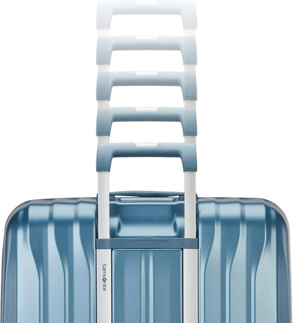 UpLIFT Carry-On Hardside Luggage with Spinner Wheels - Airline-Approved, TSA Lock, Adjustable Handle System - Polycarbonate Hard Suitcase for Ultra Lightweight Travel - Silver Shimmy