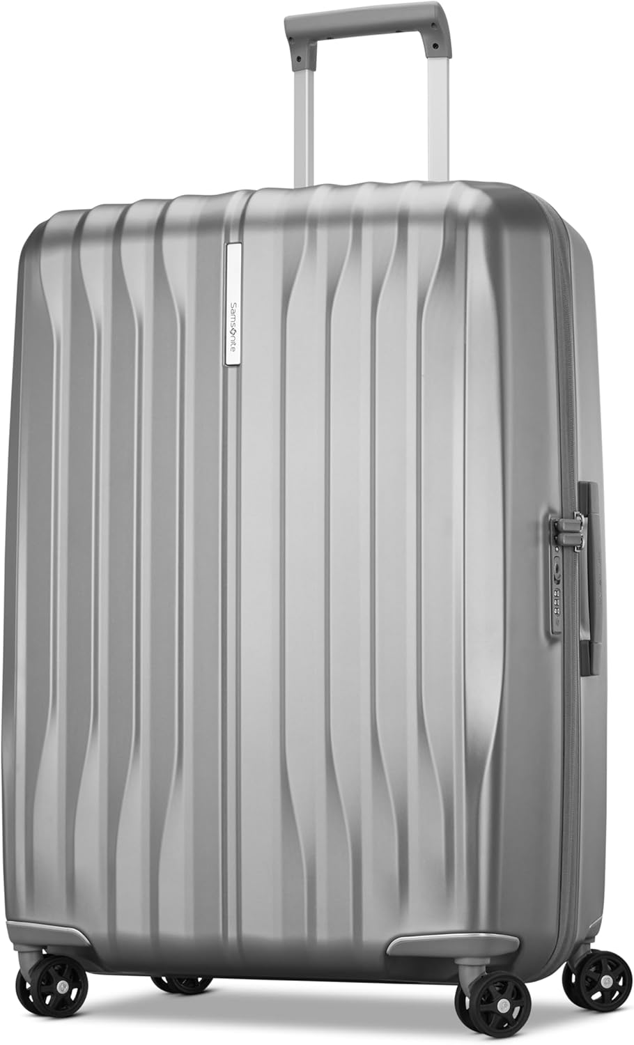 UpLIFT Carry-On Hardside Luggage with Spinner Wheels - Airline-Approved, TSA Lock, Adjustable Handle System - Polycarbonate Hard Suitcase for Ultra Lightweight Travel - Silver Shimmy