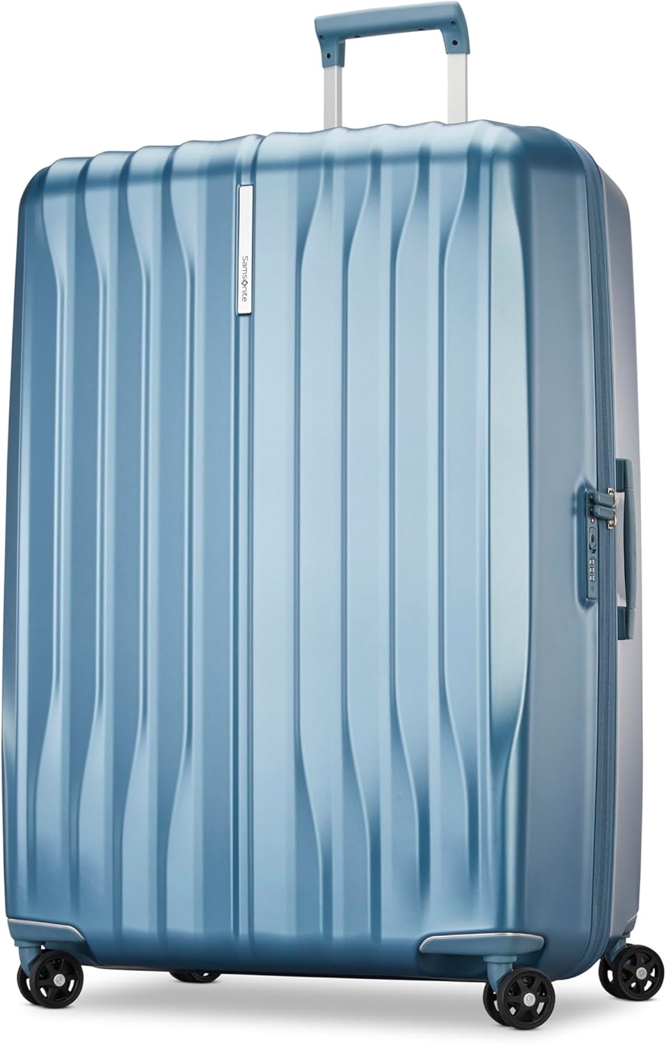 UpLIFT Carry-On Hardside Luggage with Spinner Wheels - Airline-Approved, TSA Lock, Adjustable Handle System - Polycarbonate Hard Suitcase for Ultra Lightweight Travel - Silver Shimmy
