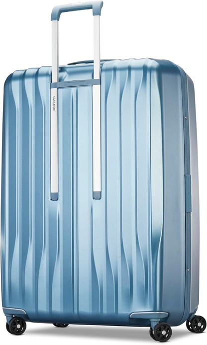 UpLIFT Carry-On Hardside Luggage with Spinner Wheels - Airline-Approved, TSA Lock, Adjustable Handle System - Polycarbonate Hard Suitcase for Ultra Lightweight Travel - Silver Shimmy