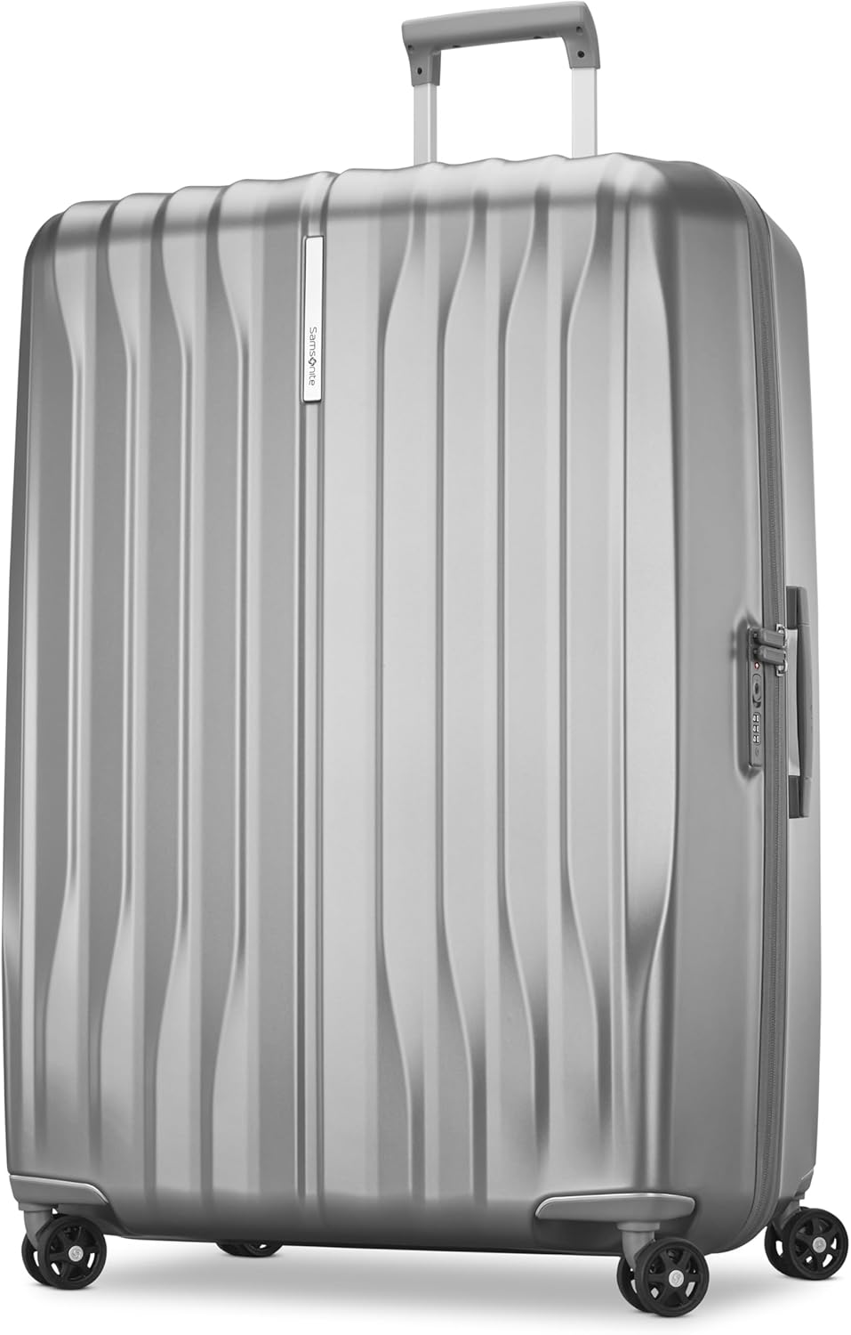 UpLIFT Carry-On Hardside Luggage with Spinner Wheels - Airline-Approved, TSA Lock, Adjustable Handle System - Polycarbonate Hard Suitcase for Ultra Lightweight Travel - Silver Shimmy