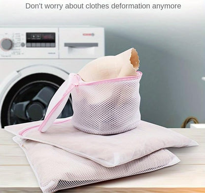 4Pcs Mesh Laundry Bags with Zipper, Durable Wash Bags for Delicates, Bras, Lingerie, Socks and Underwear, Protective Laundry Organizer Bags for Washing Machine and Travel Storage