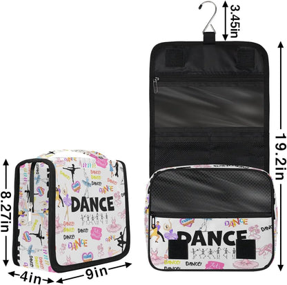 Travel Toiletry Bag for Women Men with Hanging Hook Pink Retro Western Print Cowboy Pattern Makeup Cosmetic Bag Organizer Travel Bag for Toiletries Essentials Accessories, Large Size