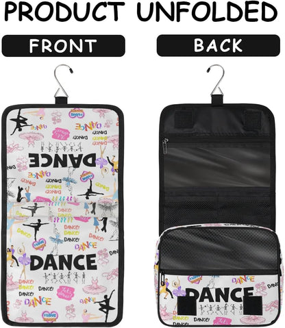 Travel Toiletry Bag for Women Men with Hanging Hook Pink Retro Western Print Cowboy Pattern Makeup Cosmetic Bag Organizer Travel Bag for Toiletries Essentials Accessories, Large Size