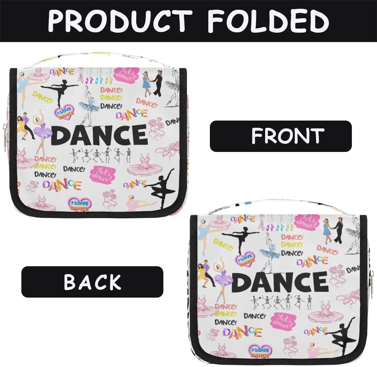 Travel Toiletry Bag for Women Men with Hanging Hook Pink Retro Western Print Cowboy Pattern Makeup Cosmetic Bag Organizer Travel Bag for Toiletries Essentials Accessories, Large Size