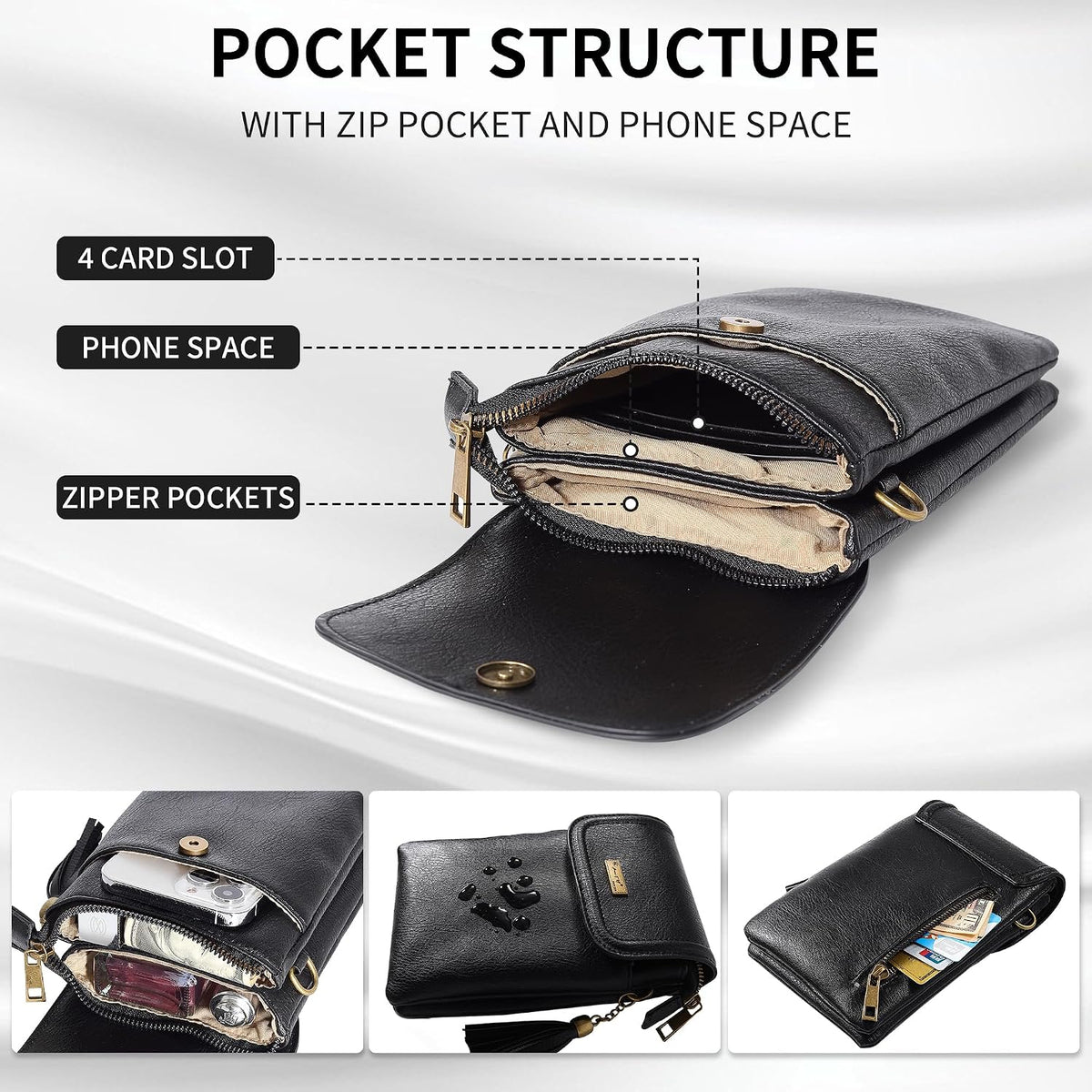 Small Crossbody Bag for Women - Phone Purse Crossbody Cell Phone Purse for Women with 2 Strap