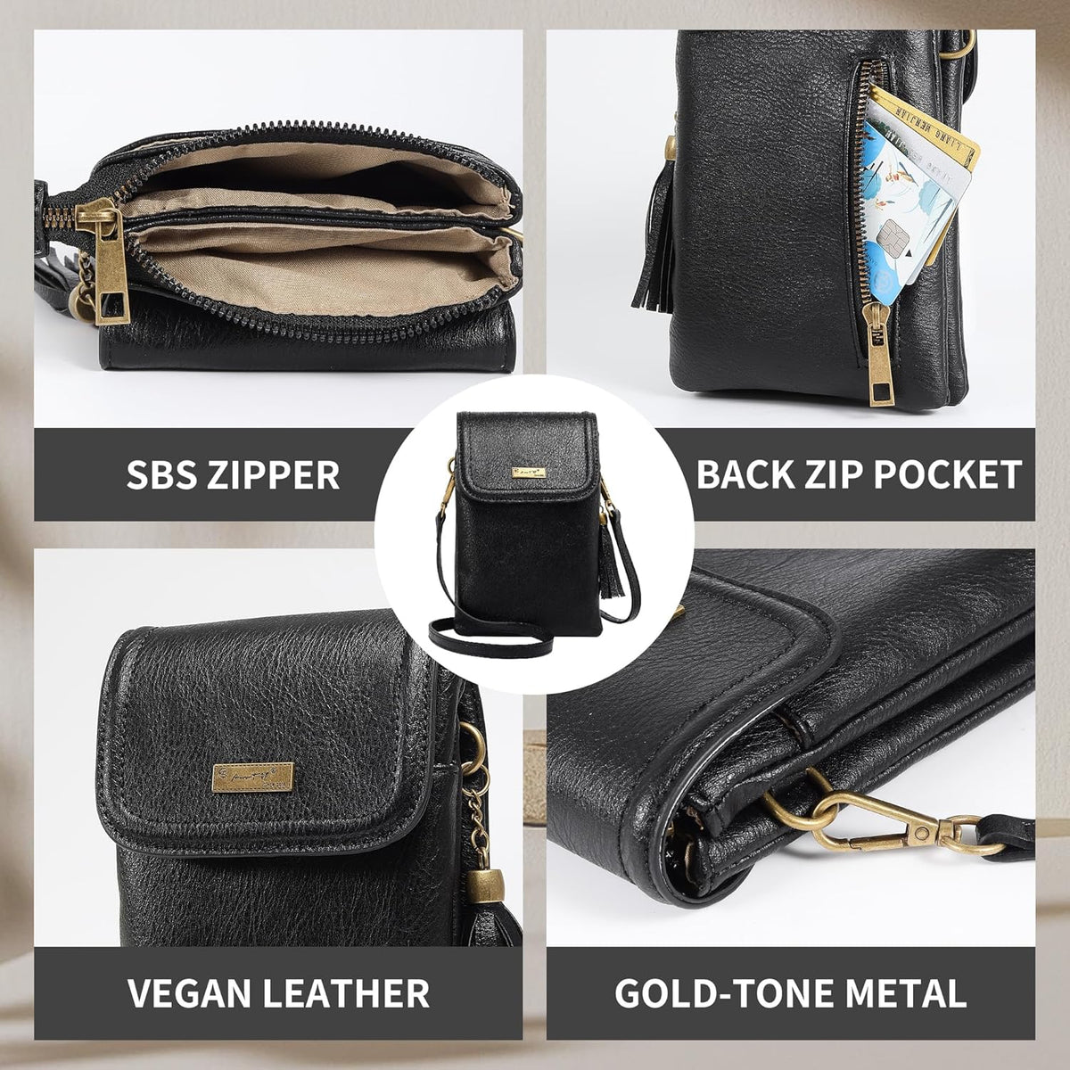 Small Crossbody Bag for Women - Phone Purse Crossbody Cell Phone Purse for Women with 2 Strap