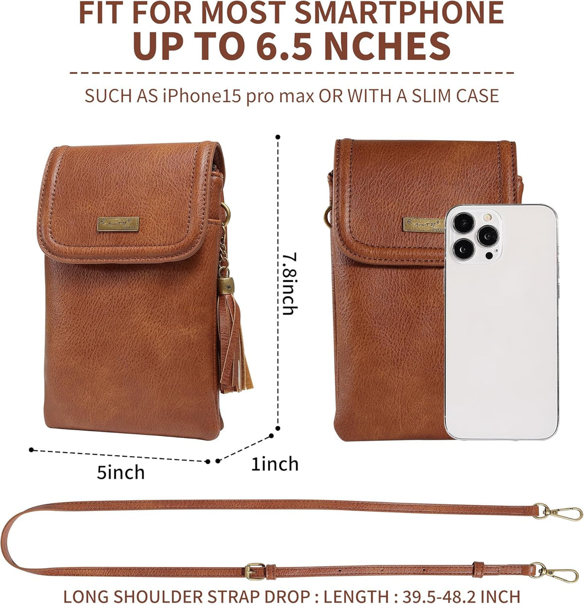 Small Crossbody Bag for Women - Phone Purse Crossbody Cell Phone Purse for Women with 2 Strap