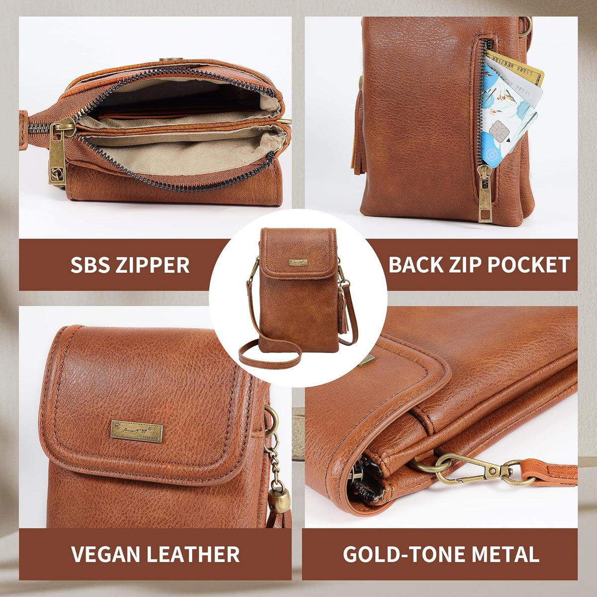 Small Crossbody Bag for Women - Phone Purse Crossbody Cell Phone Purse for Women with 2 Strap