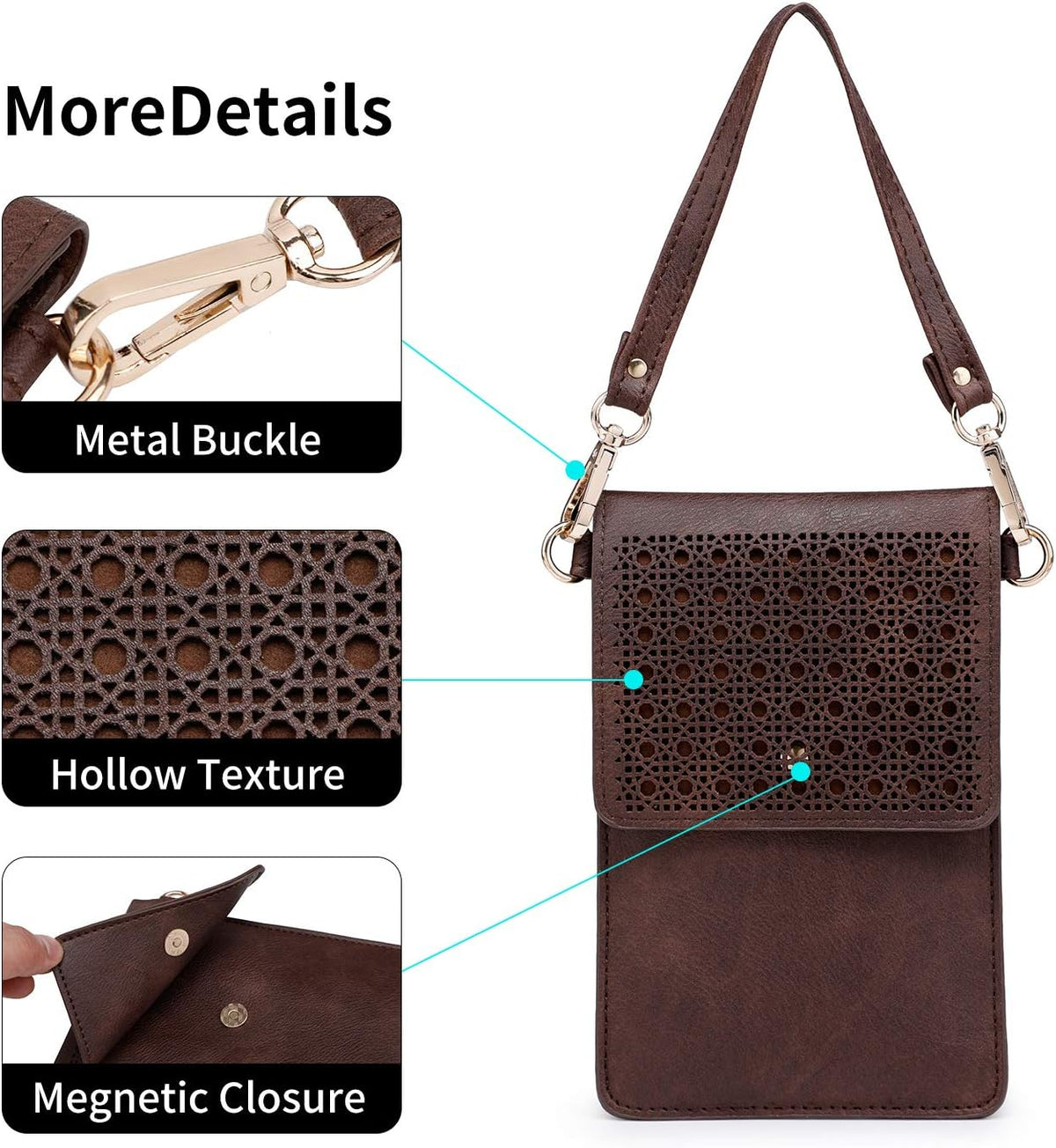 Small Crossbody Bag for Women - Phone Purse Crossbody Cell Phone Purse for Women with 2 Strap