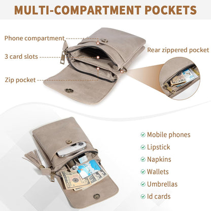 Small Crossbody Bag for Women - Phone Purse Crossbody Cell Phone Purse for Women with 2 Strap