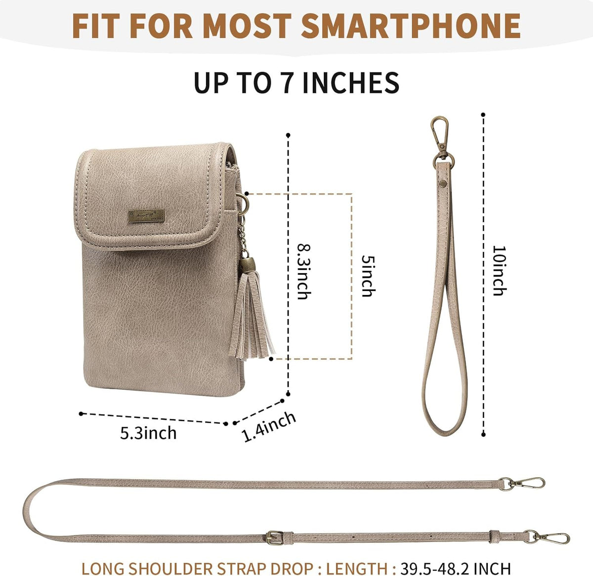 Small Crossbody Bag for Women - Phone Purse Crossbody Cell Phone Purse for Women with 2 Strap