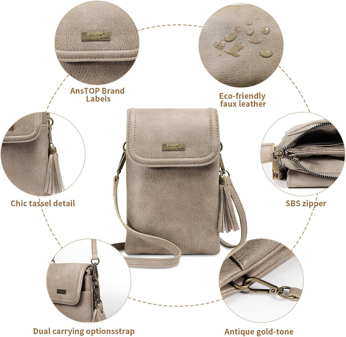 Small Crossbody Bag for Women - Phone Purse Crossbody Cell Phone Purse for Women with 2 Strap