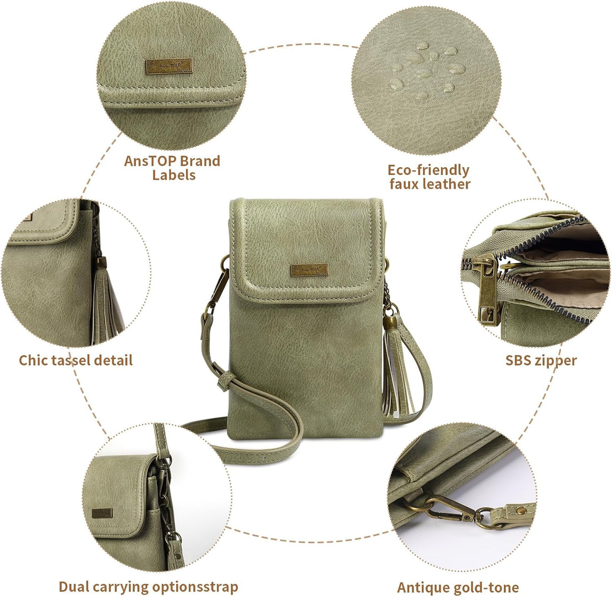 Small Crossbody Bag for Women - Phone Purse Crossbody Cell Phone Purse for Women with 2 Strap